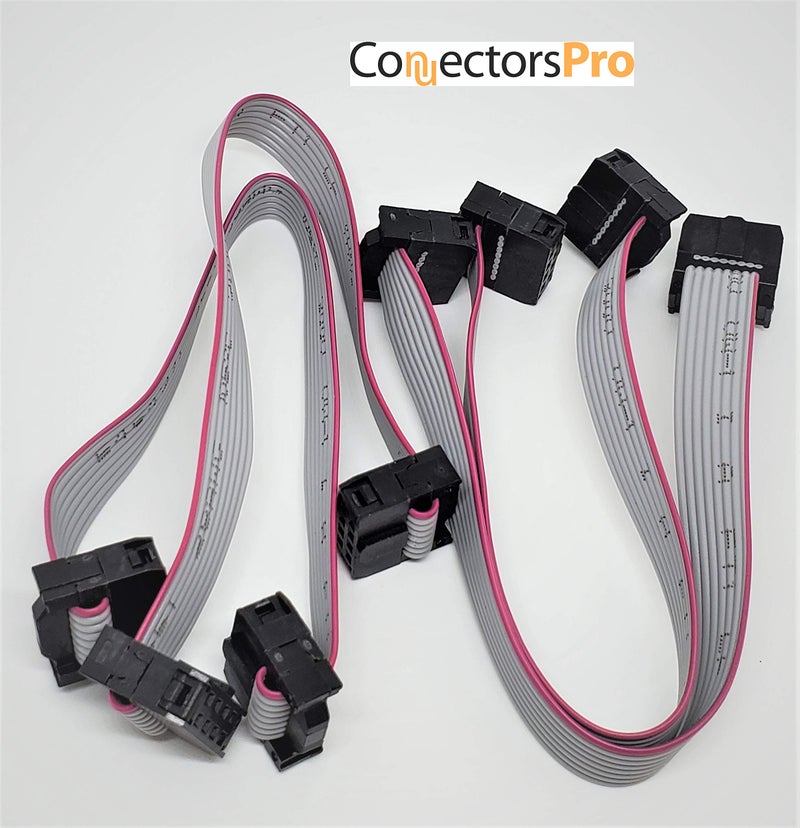 Connectors Pro Pc Accessories 8 Inces 20cm Length 2x4 8P IDC 4-Pack Silver Flat Ribbon Cable with Black 2.54mm FC (8P-20cm-4PK) - Image 2